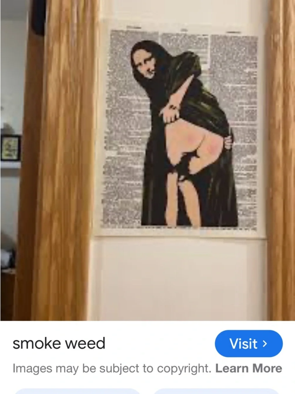Amazon Mona Lisa. Green Black and Cream Pop Art Draped Figure Wall Art